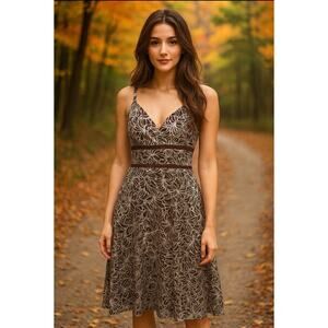 Y2K Babydoll Midi Dress Size 6 Forest Fairy Goblincore Chocolate Breakin‎ Loose